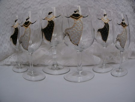 Verres dégustation Arlésiennes dos argent/noir 35e